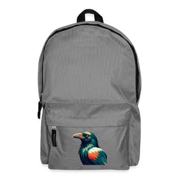 Crow Cartoon Character Colorful Pet Animal - Backpack - elephant grey - Front