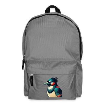Blauhäher Zeichentrickfigur Buntes Haustier Tier - Rucksack - Mittelgrau - Vorne