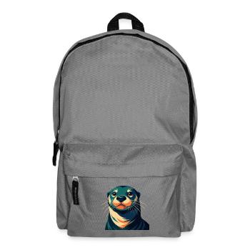 Otter Cartoon Figur Buntes Haustier Tier - Rucksack - Mittelgrau - Vorne