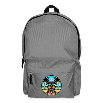 Rottweiler Chien Race Dessin Animé Lunettes De Soleil Plage - Sac à dos - gris éléphant - Devant