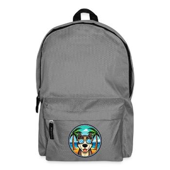 Sibirische Trikolore Hunderasse Cartoon Beach - Rucksack - Mittelgrau - Vorne