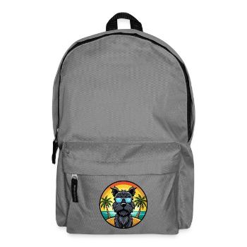 Schwarze russische Terrier Hunderasse Cartoon Sonnenbrille - Rucksack - Mittelgrau - Vorne