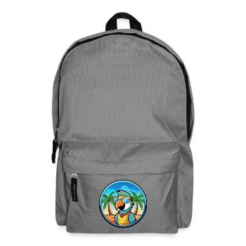 Perroquet Drôle Dessin Animé Plage Été Lunettes De Soleil Cool - Sac à dos - gris éléphant - Devant