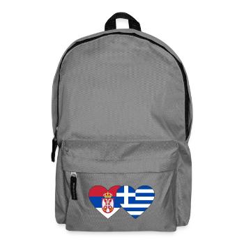 Serbia Greece Flag Heart - Backpack - elephant grey - Front