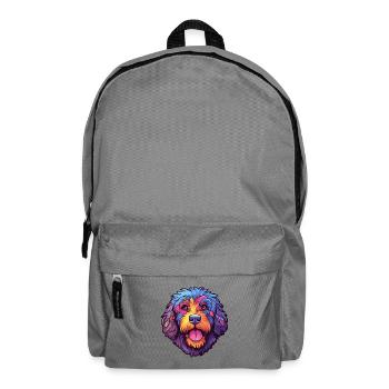 Friesische Wasserhund Rasse Cartoon Kawaii Illustratio - Rucksack - Mittelgrau - Vorne