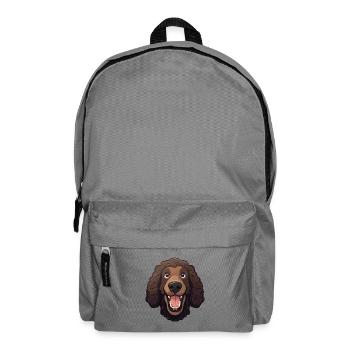 Irischer Wasserspaniel Hunderasse Aquarell Karikatur K - Rucksack - Mittelgrau - Vorne