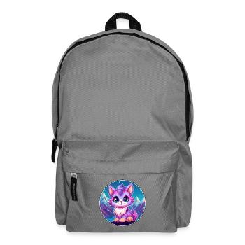 Pixie Cat Bunte Karikatur Aquarell Illustration - Rucksack - Mittelgrau - Vorne