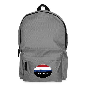Rotterdam-Niederlande-Flaggen-Skyline-Schattenbild Trav - Rucksack - Mittelgrau - Vorne