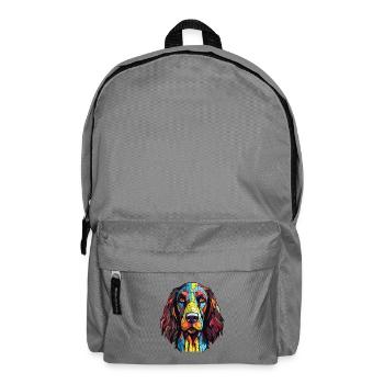 Deutsch Langhaar Hund Rasse Aquarell - Rucksack - Mittelgrau - Vorne