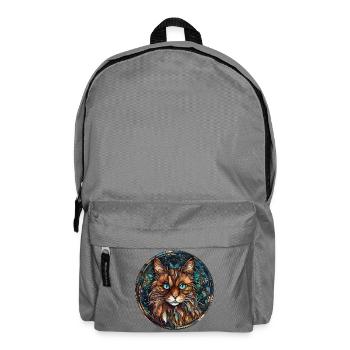 Somalische Katzenrasse Aquarell Glasmalerei - Rucksack - Mittelgrau - Vorne