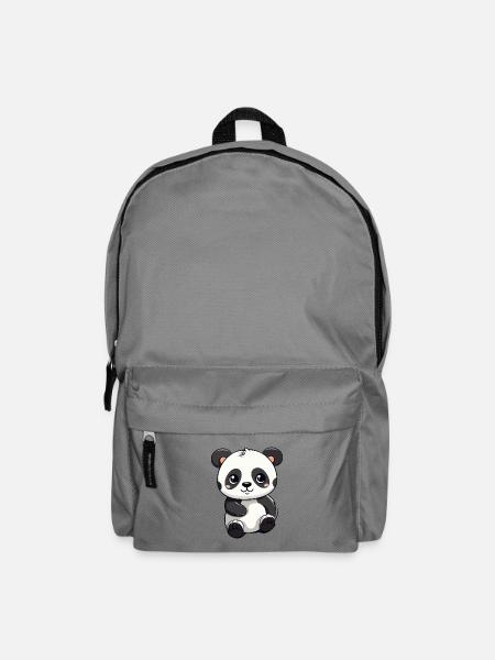 Panda Niedliche Karikatur Kawaii Aquarell Tier Haustier - Rucksack - Mittelgrau