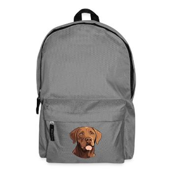Labrador Retriever Hund Rasse Aquarell Karikatur Ka - Rucksack - Mittelgrau - Vorne