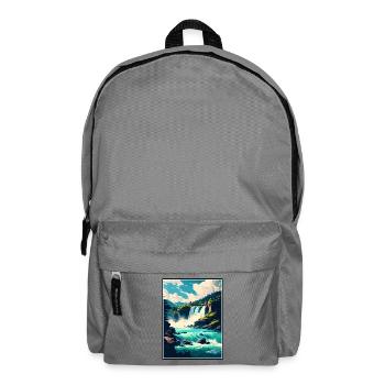 Rheinfall Schweiz Vintage Reiseposter WPA - Rucksack - Mittelgrau - Vorne