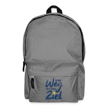 Der Weg ist das Ziel - Camino - Jakobsweg - Pilger - Rucksack - Mittelgrau - Vorne