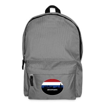 Groningen Niederlande Flagge Skyline Silhouette Trav - Rucksack - Mittelgrau - Vorne