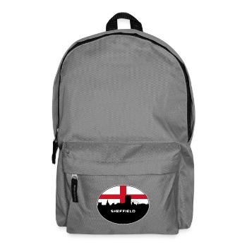 Sheffield England Flagge Skyline Reise Souvenir - Rucksack - Mittelgrau - Vorne