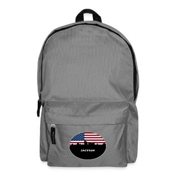 Jackson Mississippi USA Flagge Skyline Reisen Souven - Rucksack - Mittelgrau - Vorne