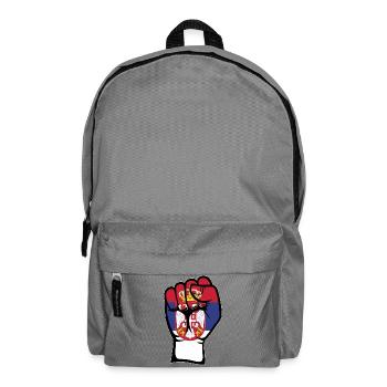 Serbien Flagge Faust - Rucksack - Mittelgrau - Vorne