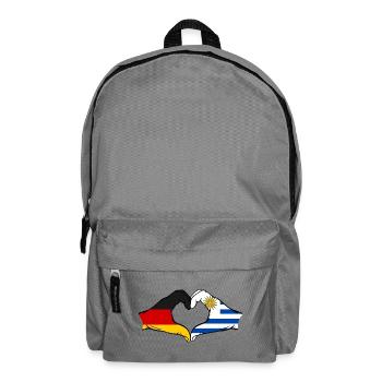 Deutschland Uruguay Flagge Hände Herzform - Rucksack - Mittelgrau - Vorne