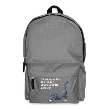 Ich bin nicht faul, das ist der Energiespar-Modus! - Rucksack - Mittelgrau - Vorne