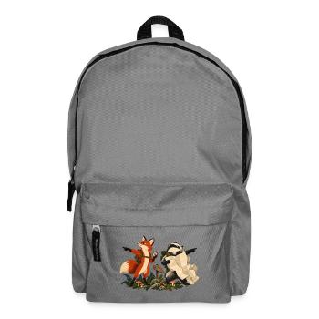 Fuchs und Dachs auf Wandertour - Rucksack - Mittelgrau - Vorne