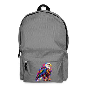 Weißkopfseeadler – Bunte Neon Graffiti Kunst - Rucksack - Mittelgrau - Vorne