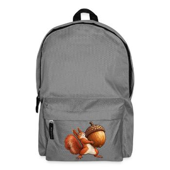 Rotes Eichhörnchen mit einer riesigen Eichel - Rucksack - Mittelgrau - Vorne