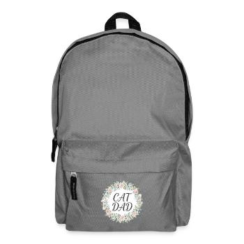 Katzenpapa-T-Shirt — Aquarell-Blumenkatzenliebhaber - Rucksack - Mittelgrau - Vorne