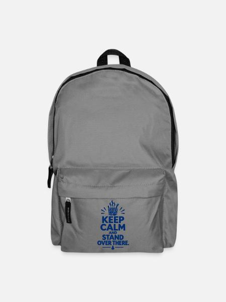 Bleib ruhig und stell dich dort hin – Suomi-huumori - Rucksack - Mittelgrau
