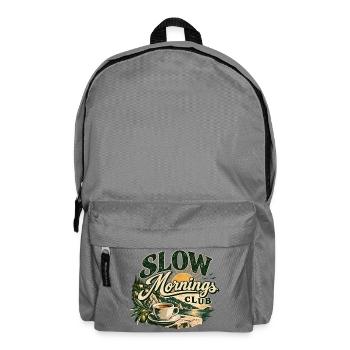 Slow Mornings Club – Vintage Coffee & Lifestyle - Rucksack - Mittelgrau - Vorne