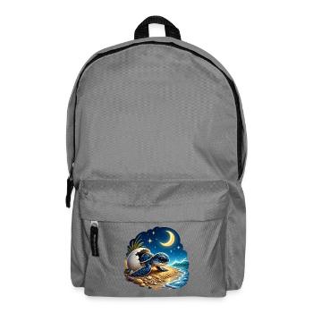 Kleine Schildkröte Baby Meer Strand Kinder T-Shirt - Rucksack - Mittelgrau - Vorne
