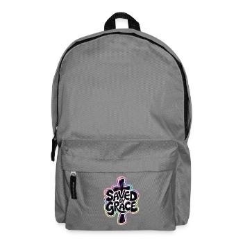 Saved by Grace – Christlicher Glaube Kreuz - Rucksack - Mittelgrau - Vorne