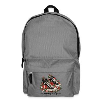 Symbol des Lebens — Sneakers & Rosen - Rucksack - Mittelgrau - Vorne