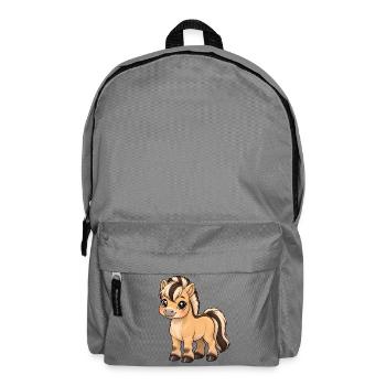 Kawaii Fjordpferd – Süßes Norwegerpferd - Rucksack - Mittelgrau - Vorne
