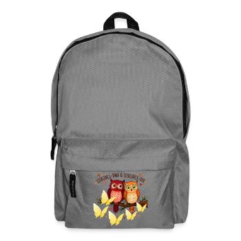 Lieblings Oma Opa Eulen Pärchen Geschenk - Rucksack - Mittelgrau - Vorne