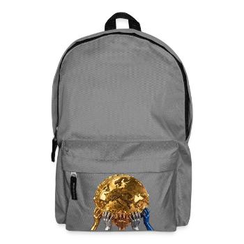 Goldene Erde zwischen verbundenen Händen - Rucksack - Mittelgrau - Vorne