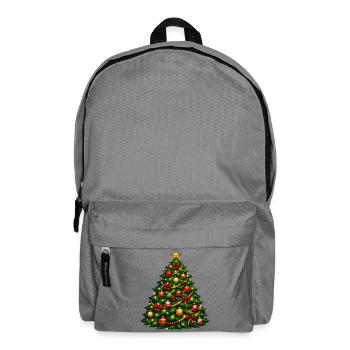 Glitzernder Weihnachtsbaum mit Ornamenten - Rucksack - Mittelgrau - Vorne