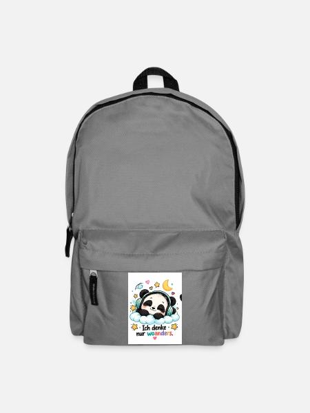 Panda Traum mit Kopfhörern - Rucksack - Mittelgrau
