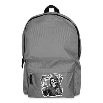 Bleib Positiv Grim Reaper Skelett Humor - Rucksack - Mittelgrau - Vorne