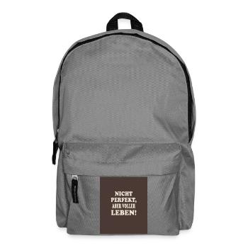 Nicht perfekt, aber voller Leben – Retro Poster - Rucksack - Mittelgrau - Vorne