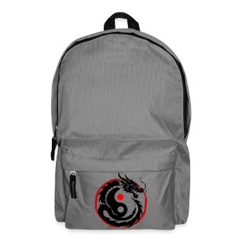 Tintenpinsel Chinesischer Drache Yin Yang - Rucksack - Mittelgrau - Vorne