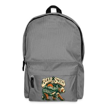 Bär unter Sternen – Berglandschaft Retro - Rucksack - Mittelgrau - Vorne