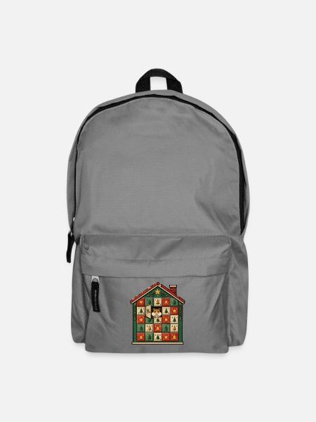 Hamster Adventskalender Retro Comic Haus T-Shirt - Rucksack - Mittelgrau