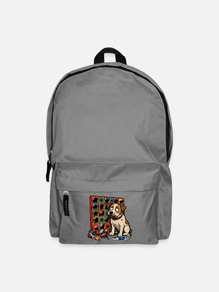 Hund Adventskalender Schokolade Comic T-Shirt - Rucksack - Mittelgrau