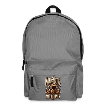 Morgenritual mit Bohnen – Kaffee Liebe Vintage - Rucksack - Mittelgrau - Vorne