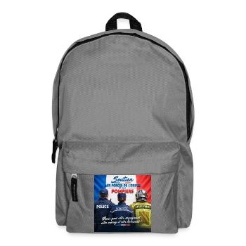 Polizist, Polizei, Gendarm, Feuerwehrmann - Rucksack - Mittelgrau - Vorne