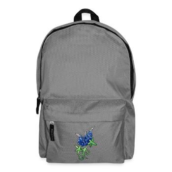 Blaue Lupinen-Aquarellblüte - Rucksack - Mittelgrau - Vorne