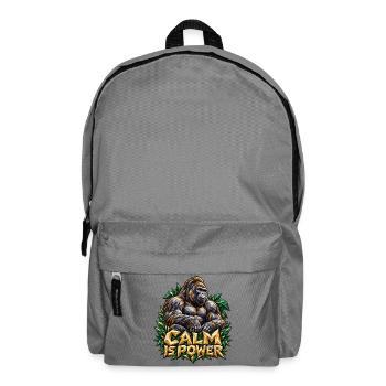 Calm is Power Gorilla Low Poly Stärke Ruhe Shirt - Rucksack - Mittelgrau - Vorne