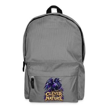Clever by Nature Rabe Low Poly T-Shirt Rabenkrähe - Rucksack - Mittelgrau - Vorne