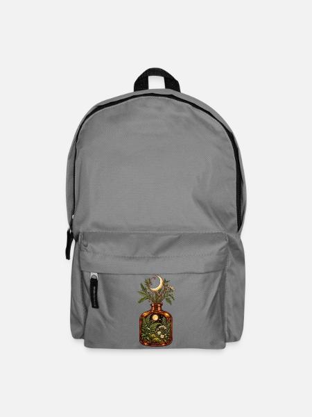 Mondbeschienener Botanischer Trankflaschen-Cottagecore - Rucksack - Mittelgrau
